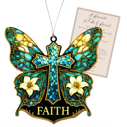 Butterfly Gifts for Women – Butterfly Suncatcher Inspirational Spiritual Gifts for Women 2026 for Christmas Mothes Day, Christian Gift Religious Gift Women Birthday Gifts, Valentines, Mothers Day - color: Faith