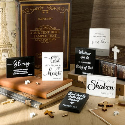 Yalikop 6 Pcs Bible Verse Christian Mini Wooden Sign, Charming Style - style: Charming Style