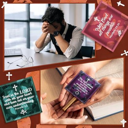 Fanfanwin 38 Sets Prayer Quilt Squares with Crosses, Retro1, Brown - color: Brown, style: Retro1