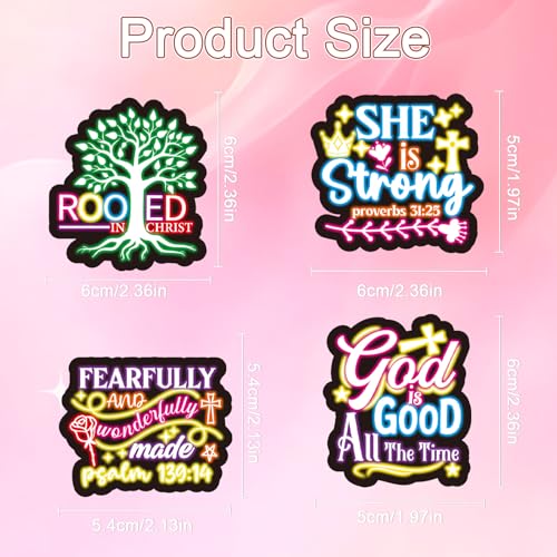 100 Pcs Glow Neon Bible Verse Stickers Christian Faith Stickers - style: Glow Style Neon