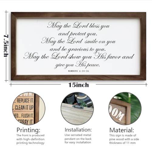 May the Lord Bless You and Protect You, Frame Numbers 6:24-26 Sign, Framed Wall Plaque Sign, Scripture Wall Decor, Christian Home Decor, Bible Verse Decors Art, Farmhouse Decors, Housewarming Gift - color: Christian07