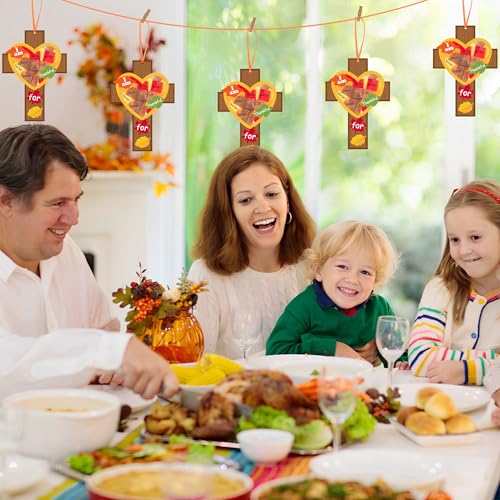 WATINC Fall Cross Suncatchers Craft - DIY Religious Thanksgiving Thankful Tissue Paper Hanging Ornament Kit, Make Your Own Creative Christian Crosses Decor Fun Activities for School Classroom (36Pcs)