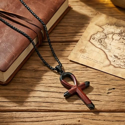 Cross Necklace for Men 925 Sterling Silver Cross Ebony Wooden Ankh Raven Praying Hands Crucifix Amulet Religious Jewelry Gifts for Men Women - color: Cross13
