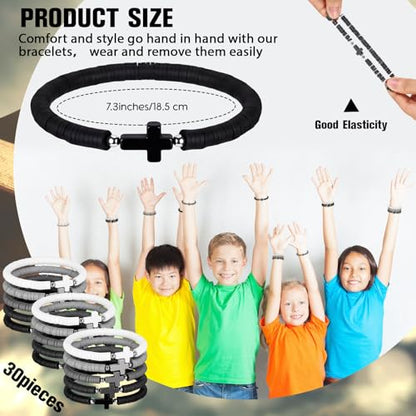 Landical 30/50/100 Cross Bracelets Bulk Jesus Women - color: Gradient Black