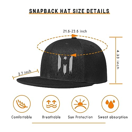 Chef Hat Flat Bill Hats for Men Funny Double Knives Kitchen Adjustable Baseball Cap Snapback Hat for Women - color: Puerto Rico Flag