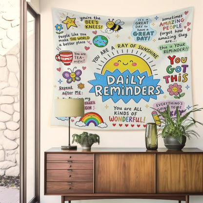 HUGANE Boho Sunshine Daily Reminders Tapestry Wall Decor 50x60 Inch - color: colour-05