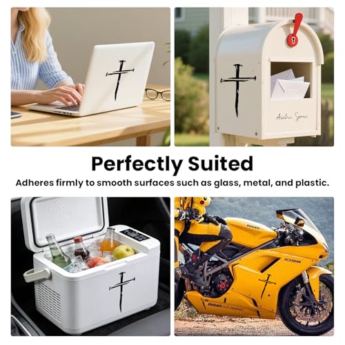 6 Pcs Cross Decals for Cars, Christian Stickers, Waterproof Vinyl, Removable No-Residue Adhesive for Windows, Trucks, Motorcycle Helmets, Laptops, Weatherproof Faith Vehicle Accessories Gift