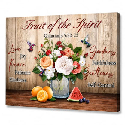 Fruit of the Spirit Wall Art, Galatians 5:22-23 Canvas, Christian Wall Art - color: Fruit of Spirit