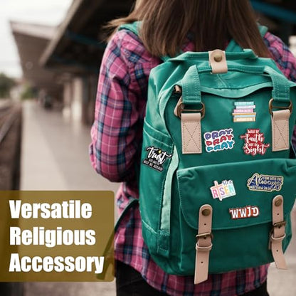 Huquary 36 Pcs Bible Lapel Pin Set Christian Faith Enamel Pins Jesus Verse Lapel Religious Gifts Christ Bible Verses Gifts