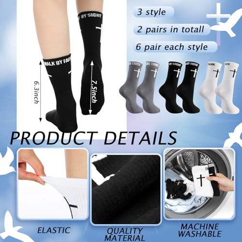 Chicingyou Christian Cross Socks for Men Youth, Us Size 6-12 - color: White, Black，grey