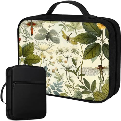 Bible Cover for Women Kids, Bible Carrying Case Church Bag Bible Protective with Zippered Back Pocket, Gift for Adults Lady Women Men, Flowers and Leaves - color: Flowers and Leaves