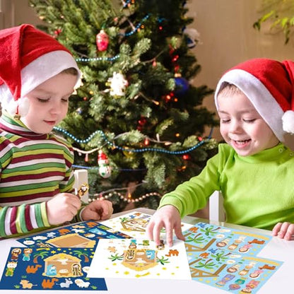 Haooryx Christmas Jesus Nativity Scene Stickers Mix and Match Paper Craft - style: 50Pcs Jesus Nativity