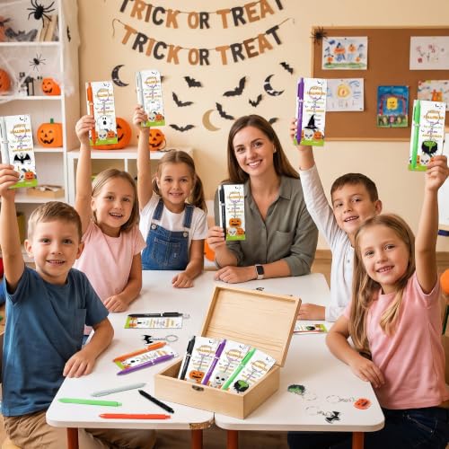 ANGOLIO Halloween Party Favors, 30 Sets Ballpoint Pens Bookmarks Keychains - style: Halloween