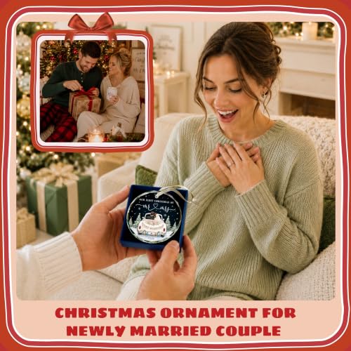 First Christmas Married Ornament 2026 - Wedding Mr and Mrs Ornaments 2026 - color: Married