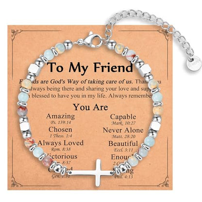 Christian Gifts for Women Girls, Religious Cross Bracelet - color: Friend