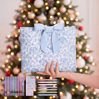 Sadnyy Quilted Bow Bible Cover for Women,Blue - color: Blue