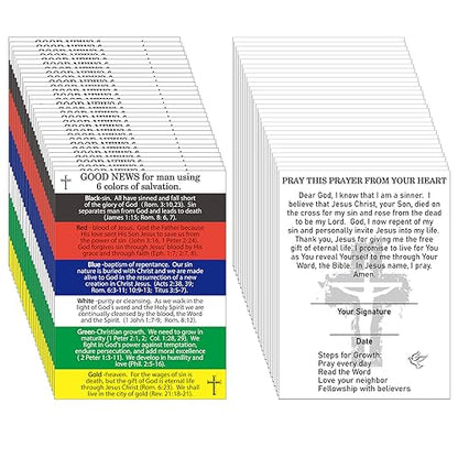 Zhanmai 200 Pcs Gospel Tracts Salvation Prayer Cards Plan of Salvation