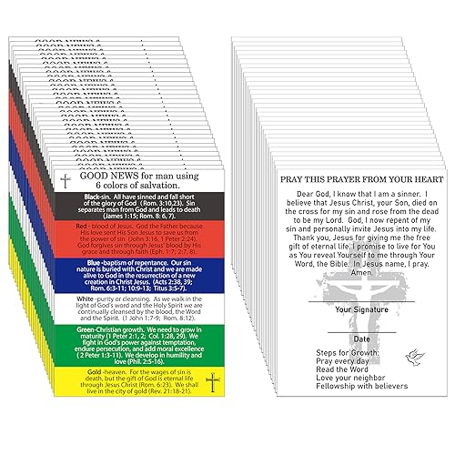 Zhanmai 200 Pcs Gospel Tracts Salvation Prayer Cards Plan of Salvation