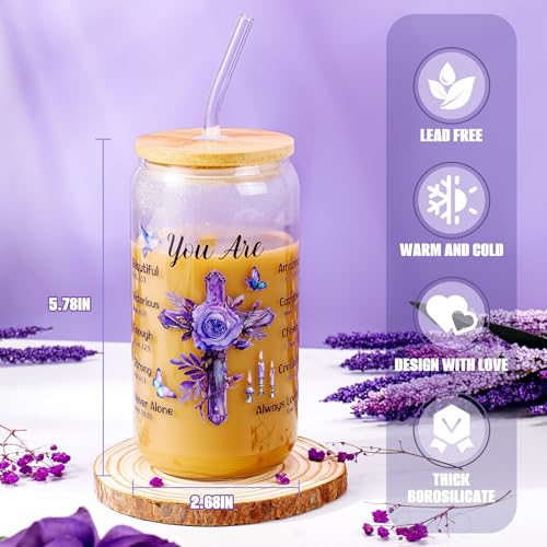 13PCS Christian Gifts for Women Faith,Self Care Package Get Well Soon,Lavender Relaxing Spa Care Package Mothers Day Baskets for Her Mom Friend Sister Wife Valentine's Day Gift, Birthday Gifts - color: Lavender