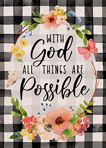 Furiaz With God All Things are Possible Easter Religious Small Decorative - size: 12" x 18"