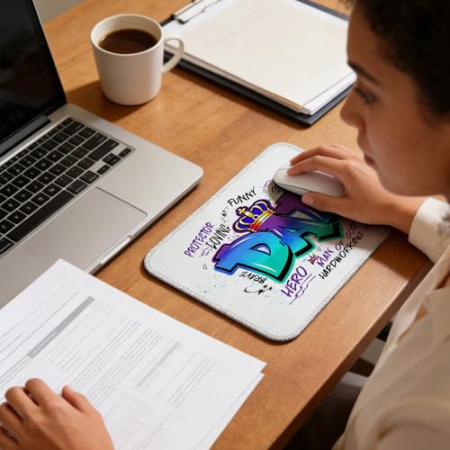 Dad Mouse Pad, Dad Father's Day Birthday Gifts from Daughter and Son Mouse Pad for Work Computers Laptop Home Office Desk Accessories, 9.5x7.9 Inch - color: Interesting text Mouse pad S