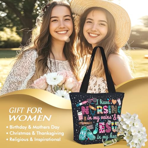 Bible Tote Bags For Women Religious Church Bag Christian Tote Bags Inspirational For Women Organizer Christian Gift - color: Nurses