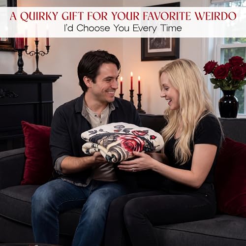 WRAPIX Anniversary Couple Gifts for Women Men - Soft Throw Blanket 60x80 in - color: Cream - Skull Couple, size: 60x80 inches