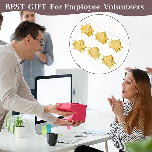 Tigeen 12 Pcs Year Service Reward Pins Star Enamel Pins, 1 Year - style: 1 Year