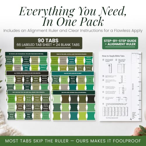 90 Christian Bible Tabs for Women and Men - Green Earth Version - color: Green Earth