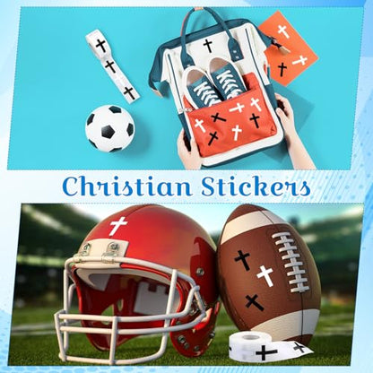 Faccito 600pcs Cross Stickers Crosses Christian Stickers, Black+White - color: Black+white