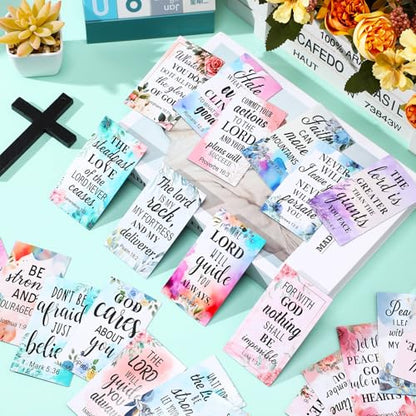 Blosssound 50 Pcs Christian Magnets with Bible Verses, Floral - style: Floral Style