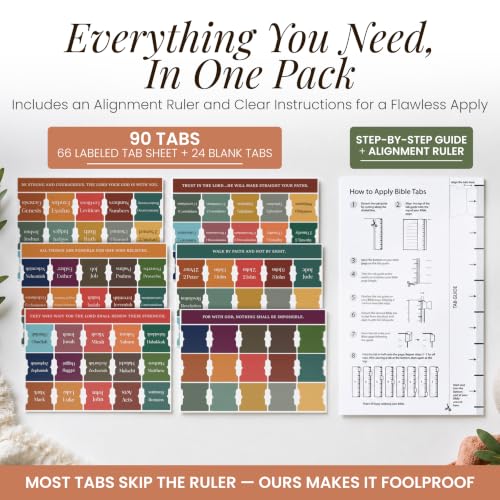 90 Christian Bible Tabs - Bohemian/Boho Version - color: Boho