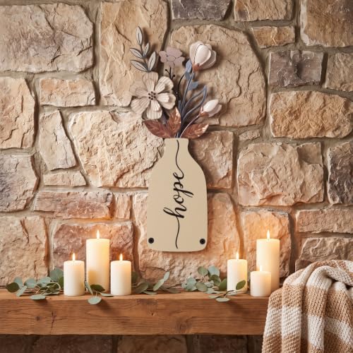 ElaraBerry 3 Pcs Christian Metal Flower Wall Sign Minimalist Rustic Decor