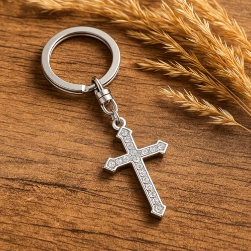 Cross Keychain – Cool Keychains Gifts for Christian, Baptism, Holidays, Keychains for Car Keys - color: Cross13