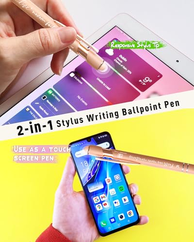 Rose Gold Pens Ballpoint Smooth Writing, Inspirational Bible Verse Pens with Stylus Tip, Christian Gifts for Women Faith,Cute Pen for Nurses, School and Office,10 Pack