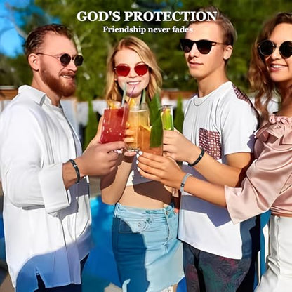 4Pcs WWJD Bracelets, Cross Bracelet for Men, Adjustable Braided Christian Bracelet for Men. Fashion Jesus Bracelets. Christian Gifts for men - color: Black, white, and gray