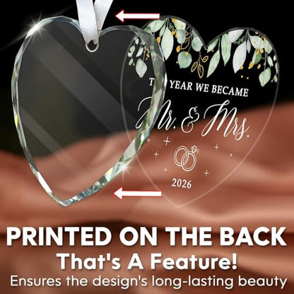 HEXMOZ Wedding Gifts for Couples 2026 - Bridal Shower Gifts for Bride - color: Mr Mrs 2026 1 Glass