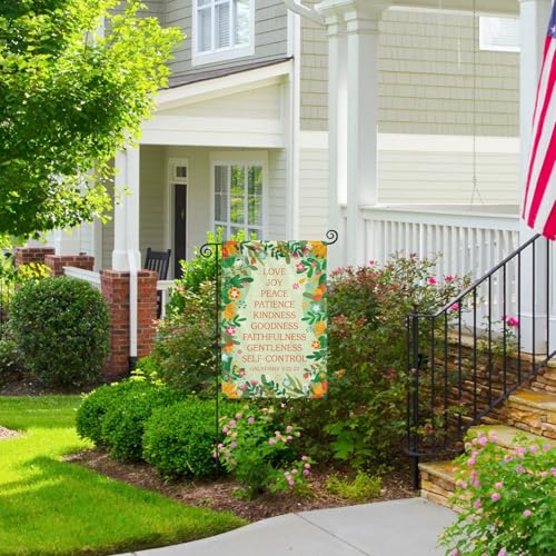 Fruit of the Spirit Christian Garden Flag 12x18 Double Sided - color: flower