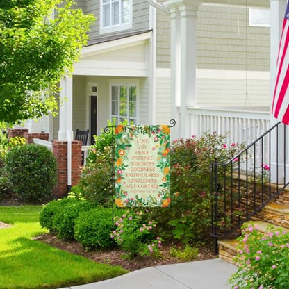 Fruit of the Spirit Christian Garden Flag 12x18 Double Sided - color: flower
