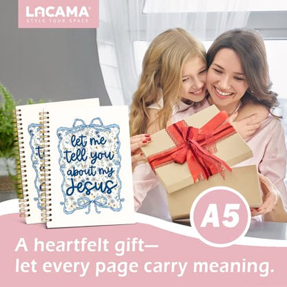 Lacama Christian Gifts for Women Inspirational Gifts for Women, Blue Bible Study Notebook, Prayer Journal for Women, Bible Journal, Cute Let Me Tell You About My Jesus Spiral Notebook - color: Let Me Tell You About My Jesus