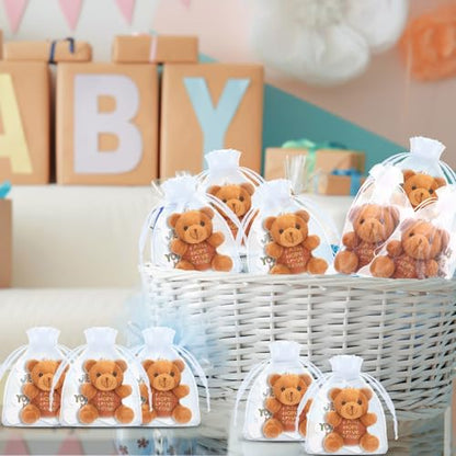 HyDren 12 Pcs Jesus Loves You Beary Much Stuffed Bears Animal Bulk Easter Gifts 4'' Religious Plush Bears Doll Small Stuffed Toy for Kids Sunday School Christian Baptism Party Favors Box Stuffers