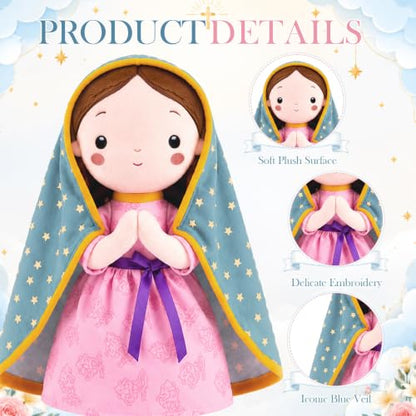 Seenelling 13.7 Inch Our Lady of Guadalupe Plush Mary Stuffed Doll