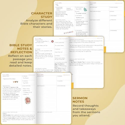 Clever Fox Bible Study Journal, Guide, Supplies for Women A5 Amber Yellow - color: Amber Yellow, size: A5 (5.8'' x 8.3'')