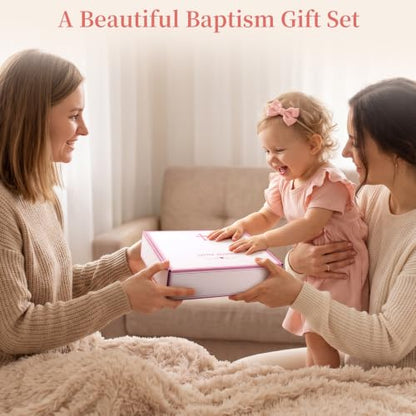 Baptism Gifts for Girls, Christening & Dedication Catholic Keepsake Set - color: BABY PINK BUNNY