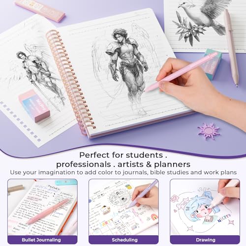Nicpro Bible Journaling Kit, 76PCS Bible Study Supplies with Case for Women - color: Pink