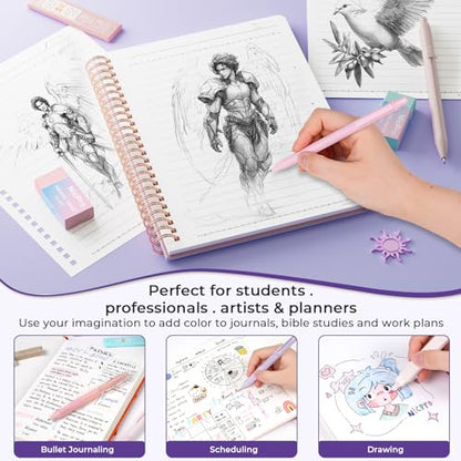 Nicpro Bible Journaling Kit, 76PCS Bible Study Supplies with Case for Women - color: Pink