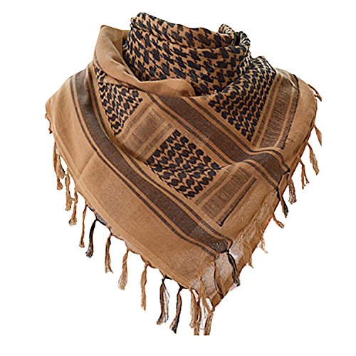 Aonal Military Shemagh Tactical Desert Scarf, Keffiyeh Scarf for Men - color: A-tan