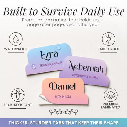 90 Christian Bible Tabs for Women, Teens & Kids - Rainbow - color: Rainbow