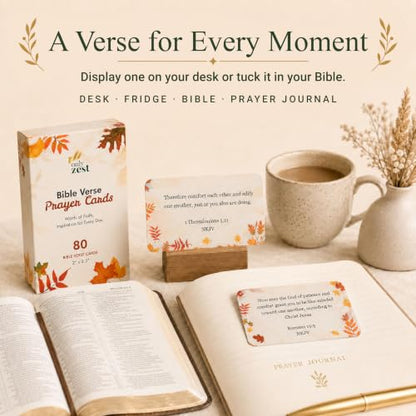 80 Unique Bible Verse Cards - Mini Scripture Cards for Women - color: Autumn