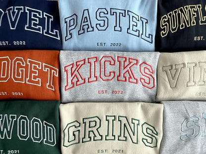 LullabyMall Custom Embroidered Hoodie Design Your Own, Personalized Hoodie For Everyone, Customize Text On Sleeve, Add Your Own Custom Text, Personalized Embroidery Motherday Gifts